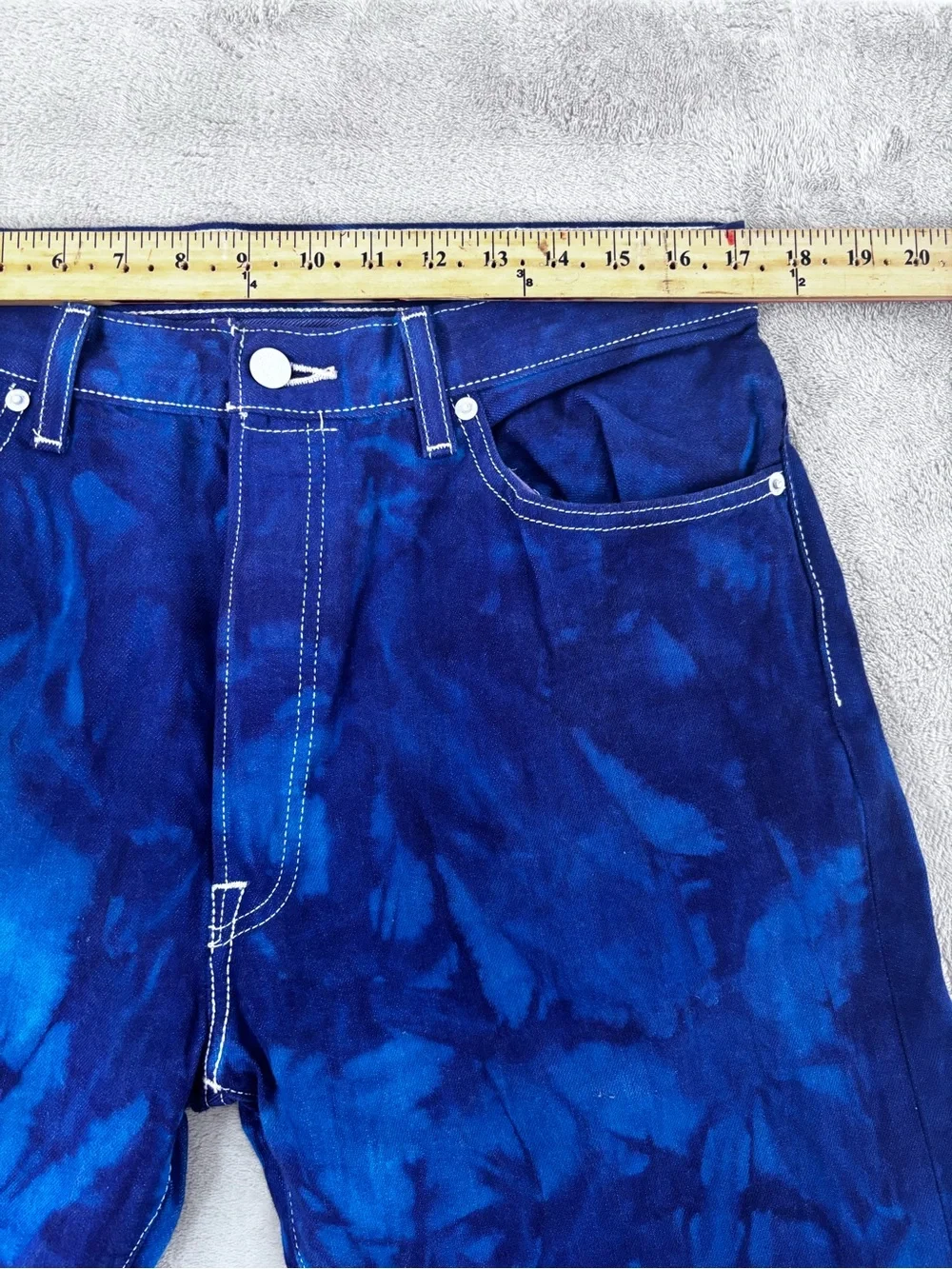 Levi’s 501 Original Fit Jeans Blue Marble Wash Button Fly Men’s 36x34